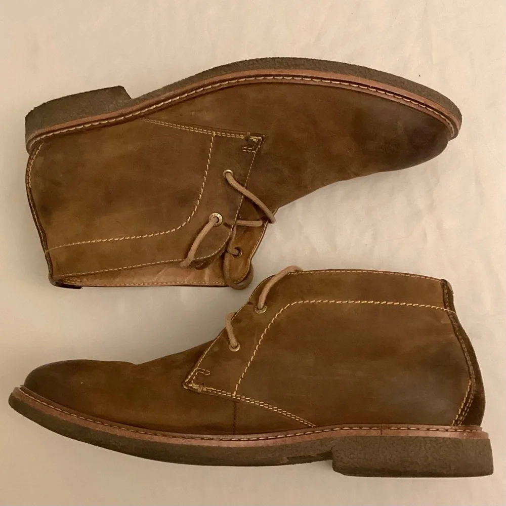 Lucky Brand 11.5 Chukka Leather Ankle Boots Brown Men’s Shoes Logo Lace Up